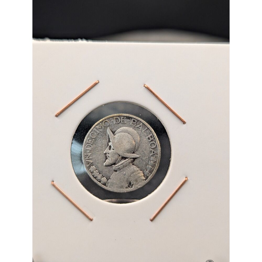 1947 Panama 1/20 Balboa Silver Coin 90% Silver Five Centesimos